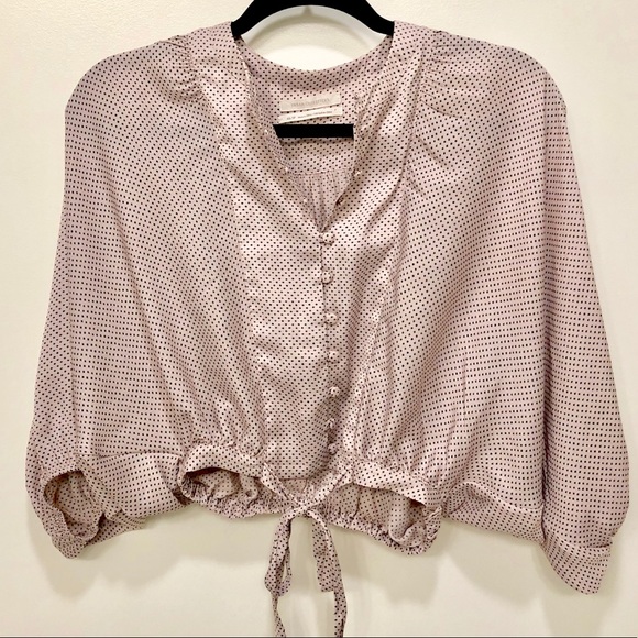 Urban Outfitters Covered Button-Down Tie Top Sz XS - Picture 2 of 5